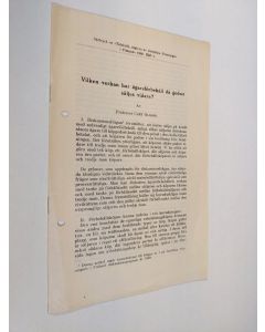 Kirjailijan Curt Olsson käytetty teos Vilken verkar har ägareförbehåll då godset säljes vidare? (särtryck ur "Tridskrift, utgiven av Juridiska Föreningen i Finland" 1960. Häft 1)