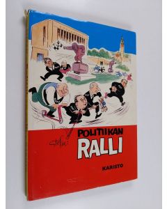 Kirjailijan Stefan käytetty kirja Politiikan ralli : Kappale kansamme historiaa pilakuvina aikakaudelta jonka myötä ovat syntyneet käsitteet simonismi, kansanrintama, K-linja ym ja jolloin talouselämän tärkeimpiä kysymyksiä olivat Efta, maataloustuki ja N