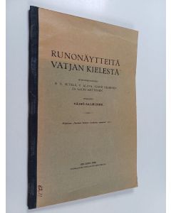 käytetty teos Runonäytteitä vatjan kielestä