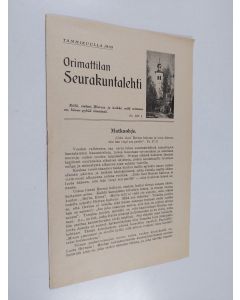 uusi teos Orimattilan seurakuntalehti tammikuulla 1939