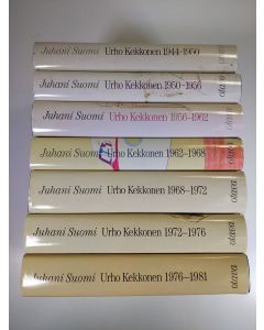 Kirjailijan Juhani Suomi käytetty kirja Urho Kekkonen 1944-1950 Vonkamies ; 1950-1956 Kuningastie ; 1956-1962 Kriisien aika ;  1962-1968 Presidentti ; 1968-1972 Taistelu puolueettomuudesta ; 1972-1976 Liennytyksen akanvirrassa ; 1976-1981 Umpeutuva latu