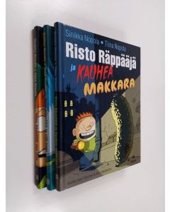 Kirjailijan Sinikka Nopola & Tiina Nopola käytetty kirja Risto Räppääjä setti 3 kirjaa : Risto Räppääjä saa isän ; Kauhea makkara ; Villi kone