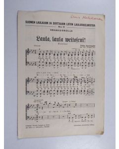 Kirjailijan Toivo Saarenpää käytetty teos Laula, laula neitoseni!