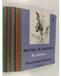 Kirjailijan Åke Skiöld käytetty teos Mustaa ja valkoista : Åke Skiöld'in piirustuksen kirjekurssi 1-15