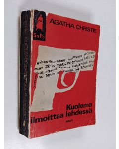 Kirjailijan Agatha Christie käytetty kirja Kuolema ilmoittaa lehdessä