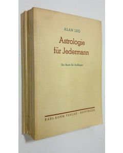 Kirjailijan Alan Leo käytetty kirja Astrologische Lehrbucher 1-5 : Astrologie für Jedermann ; Was ist ein Horoskop und wie wird es berechnet ; Planeten-Einflüsse ; Das Horoskop im Detail ; Direktionen und ihre Berechnung