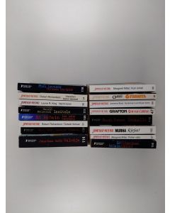 käytetty kirja Jännityksen mestarit -setti (16 kirjaa) : Valvoja ; Vaanijan silmässä ; Tärkeät ihmiset ; Iso paha kaupunki ; Lasitalo ; Narrin toimi ; Vieraitten lasten käsissä ; Verinen perintö ; Viimeinen tansii ; Pahan valta ; Murhakirja ; Reunalla ; C