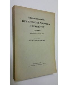 käytetty kirja Förhandlingarna å det nittonde nordiska juristmötet i Stockholm : den 23-25 Augusti 1951