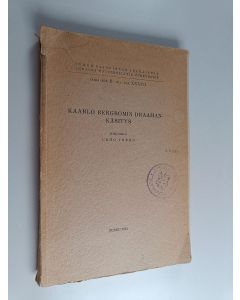 Kirjailijan Urho Verho käytetty kirja Kaarlo Bergbomin draamankäsitys