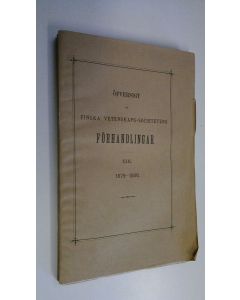 käytetty kirja Öfversigt af finska vetenskaps-societetens förhandlingar XXII 1879-1880