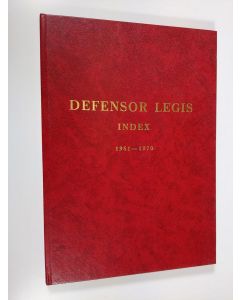 käytetty kirja Defensor legis index 1961-1970