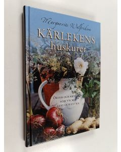 Kirjailijan Marguerite Walfridson käytetty kirja Kärlekens huskurer : örter och kryddor som väcker lust och lycka