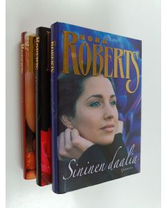 Kirjailijan Nora Roberts käytetty kirja Puutarha-trilogia : Sininen daalia ; Musta ruusu ; Punainen lilja