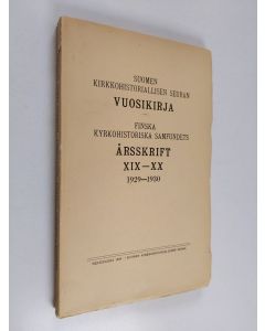 käytetty kirja Suomen kirkkohistoriallisen seuran vuosikirja 1929-30