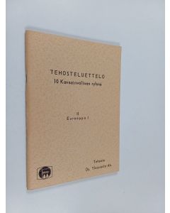 käytetty teos Tehosteluettelo : 10 kansainvälinen ryhmä : 2. Eurooppa 1.