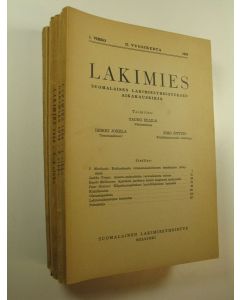 Tekijän Tauno Ellilä  käytetty kirja Lakimies, 57. vuosikerta (1959), numerot 1-8 (numerot 3 ja 4 sekä 7 ja 8 samassa vihossa) : suomalaisen lakimiesyhdistyksen aikakauskirja