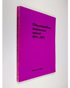 käytetty kirja Oikeustieteellisen tiedekunnan opinnot 1971-1972