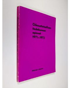 käytetty kirja Oikeustieteellisen tiedekunnan opinnot 1971-1972