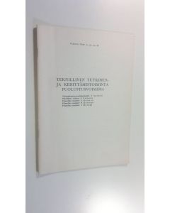käytetty kirja Teknillinen tutkimus- ja kehittämistoiminta puolustusvoimissa