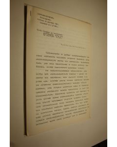 käytetty kirja Laintarkastuskunnan lausunto valtinoneuvostolle n:o 3/1962 (monistesarja)