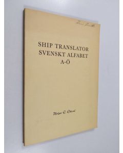 Kirjailijan Holger E. Eklund käytetty kirja Ship translator : svenskt alfabet A-Ö