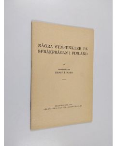 Kirjailijan Ernst Linder käytetty teos Några synpunkter på språkfrågan i Finland