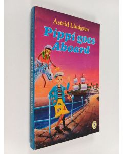 Kirjailijan Astrid Lindgren käytetty kirja Pippi Goes Abroad