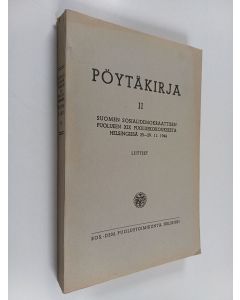 käytetty kirja Pöytäkirja II Suomen sosialidemokraattisen puolueen XIX puoluekokouksesta Helsingissä 25-29.11.1944 2