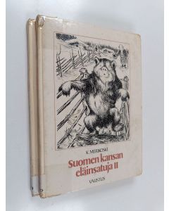 Kirjailijan K. Merikoski käytetty kirja Suomen kansan eläinsatuja 1-2