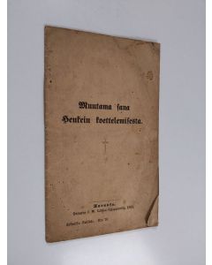 Kirjailijan J. E. A käytetty teos Muutama sana henkein koettelemisesta