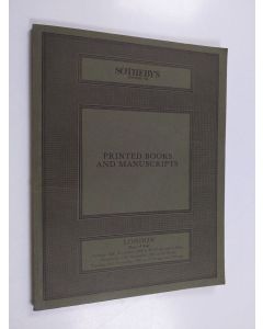 Kirjailijan Sotheby's käytetty kirja Printed Books and Manuscripts