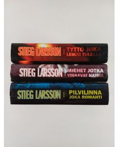 Kirjailijan Stieg Larsson käytetty kirja Millennium trilogia : Miehet jotka vihaavat naisia : Tyttö joka leikki tulella : Pilvilinna joka romahti
