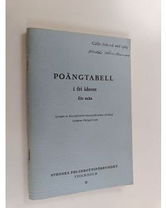 käytetty kirja Poängtabell i fri idrott - gäller från och med 1935