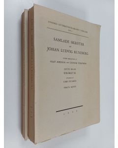 Kirjailijan Johan Ludvig Runeberg käytetty kirja Samlade skrifter av Johan Ludvig Runeberg 6. del., häfte 1-2 : Dramatik