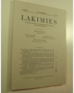 käytetty kirja Lakimies, 83. vuosikerta (1985), 3. vihko : suomalaisen lakimiesyhdistyksen aikakauskirja