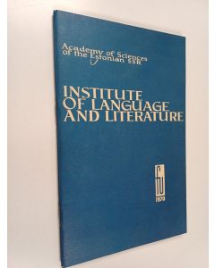 käytetty teos Institute of Language and Literature