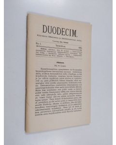 käytetty kirja Duodecim 1/1885