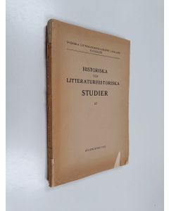 Kirjailijan Eirik Hornborg & Emil Hasselblatt ym. käytetty kirja Historiska och litteraturhistoriska studier. 17