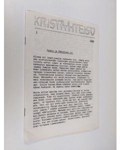 käytetty teos Kristiyhteisö 1/1982 : Passio ja pääsiäisen ilo