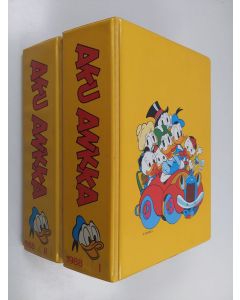Kirjailijan Walt Disney käytetty teos Aku Ankka vuosikerta 1988 (1-52+53B, 2 kansiota)