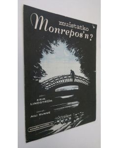 Kirjailijan Erik Lindström käytetty teos Muistatko Monrepos'n