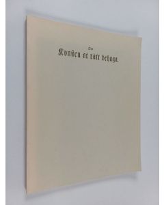 käytetty kirja Om Konsten at rätt behaga : n:o 1-16, Åbo 1782 (näköispainos)