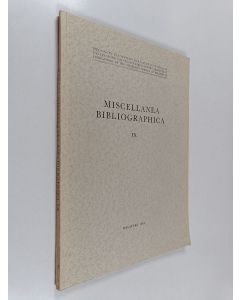 käytetty kirja Miscellanea bibliographica 9