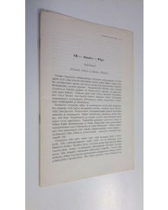 Kirjailijan Aarne A Astala käytetty teos Alli-Alander-Käpy (eripainos Genos 1976 n:o 4)