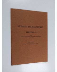 käytetty teos Svenska folkakademin : Redogörelse för 1974-1975