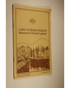Tekijän Aulis Ritari  käytetty teos Lapin tutkimusyksiköt = Research in Finnish Lapland