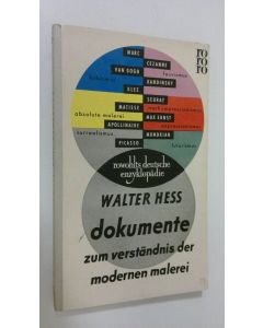 Kirjailijan Walter Hess käytetty kirja Dokumente zum verständnis der modernne malerei