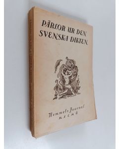 Kirjailijan N. Hugo Nilsén käytetty kirja Pärlor ur den svenska dikten : antologi