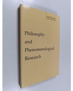 käytetty kirja Philosophy and phenomenological research : vol. 72, Janurary 2006, no. 1