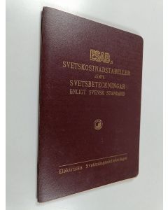 käytetty teos Esab:s svetskostnadstabeller jämte svetsbeteckningar enligt svensk standard